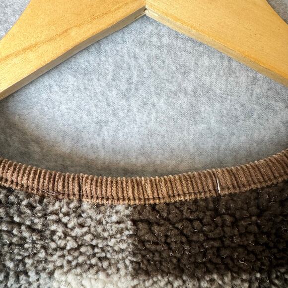 Chaus Vest Plaid Sherpa Equestrian Academia XL Brown Corduroy Preppy Cottage Vtg - Picture 10 of 12